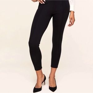 Haute Hippie black stretchy skinny leg ankle crop fitted dress pants leggings